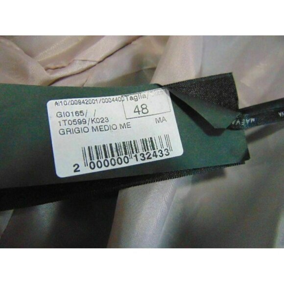 Maeva Italia Charcoal Black Blazer US 12 IT 48 New Tags Lined Stretch Topstitch - Picture 8 of 12